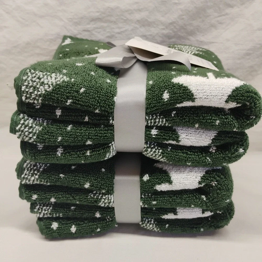 Better Homes & Gardens‎ Signature Soft Holiday Decor 4ct Hand Towel Wintery Tree